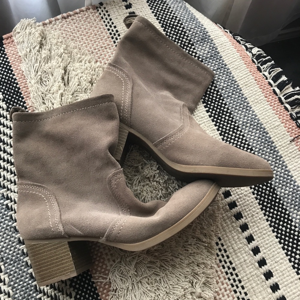 White Mountain Suede Boots, Neutral Tan/Gray
